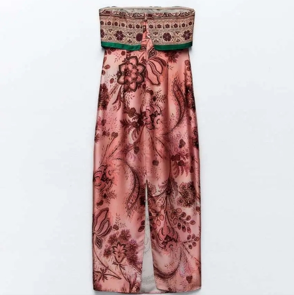 ❌️SOLD❌️PRINTED STRAPLESS DRESS MULTICOLORED SIZE M - Picture 9 of 10